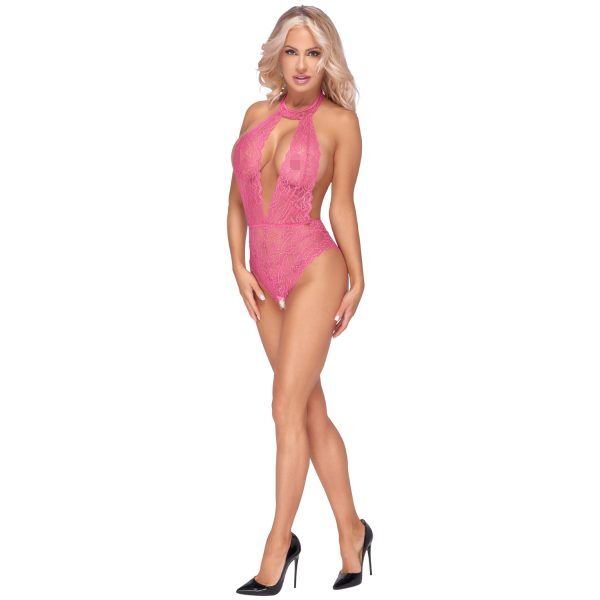 Cottelli Rosa Spetsbody - Ljusrosa - L/XL