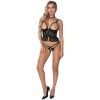 Abierta Fina Svart Spetskorsett Set - Svart - M