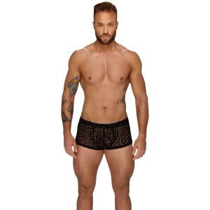 Noir Handmade Men Leopard Mesh Boxershorts - Svart - L