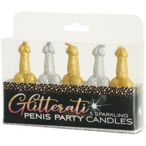 Little Genie Glitterati Penisformade Ljus Set - Guld
