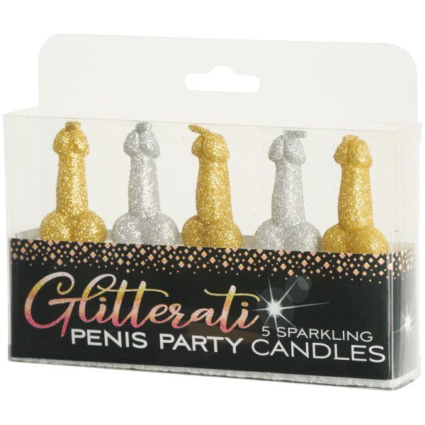 Little Genie Glitterati Penisformade Ljus Set - Guld