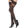 45492 45493 kotek black hold ups with integrated floral motifs 20den 01 product q100