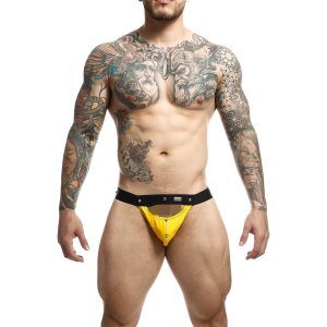 MaleBasics DNGEON Peekaboo Jockstrap - Gul - One Size