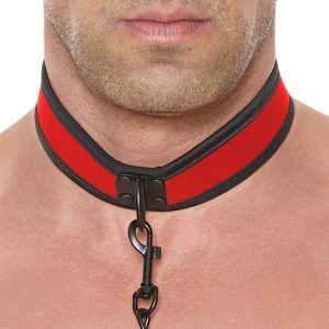 OUCH! Puppy Play Halsband med Koppel - Röd