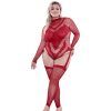 45834 45835 fantasy lingerie sheer fantasy infatuation gartered longsleeve teddy bodystocking 01 model q100
