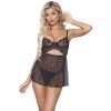 45887 seven til midnight lace and mesh babydoll with g string set 01 model