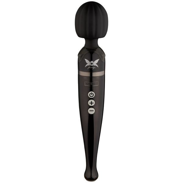 Pixey Deluxe Chrome Kraftfull Uppladdningsbar Massageapparat - Svart