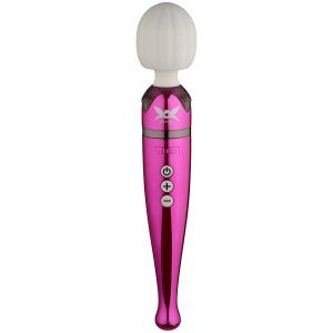 Pixey Deluxe Chrome Kraftfull Uppladdningsbar Massageapparat - Ljusrosa