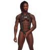 46126 male power lust elastic studded harness with cock ring black one size 01 model