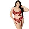 46237 seven til midnight bra and panty with removeable garters red plus size 01 model