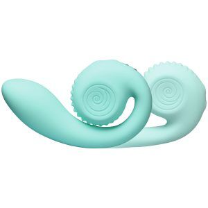 Snail Vibe Gizi Uppladdningsbar Dubbelvibrator - Turkos