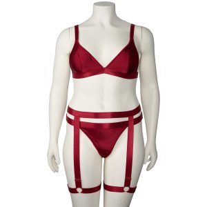 NORTIE Willow Red Bralette Set - Röd - Plus size
