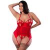 46715 exposed by magic silk holidaze peek a boo bra and g string set red plus size 01 model