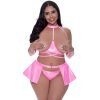 Magic Silk Exposed Club Candy Pink 3-delat Set Plus Size - Ljusrosa - Queen Size