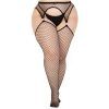 Leg Avenue Nätstrumpbyxor med Höfthållare - Svart - Plus size