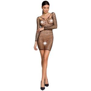 Passion BS093 Fishnet Klänning - Svart - One Size