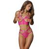 47018 crazy for you two piece harness open bra set hot pink s 01 model