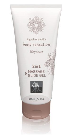 Shiatsu 2-in-1 Silky Touch Massage & Glidmedel - Naturell
