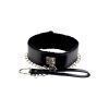 Bound to Please Plyschfodrat Halsband med Koppel Svart