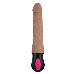Realistisk Uppvärmd 18 cm Vibrerande Dildo – Brun
